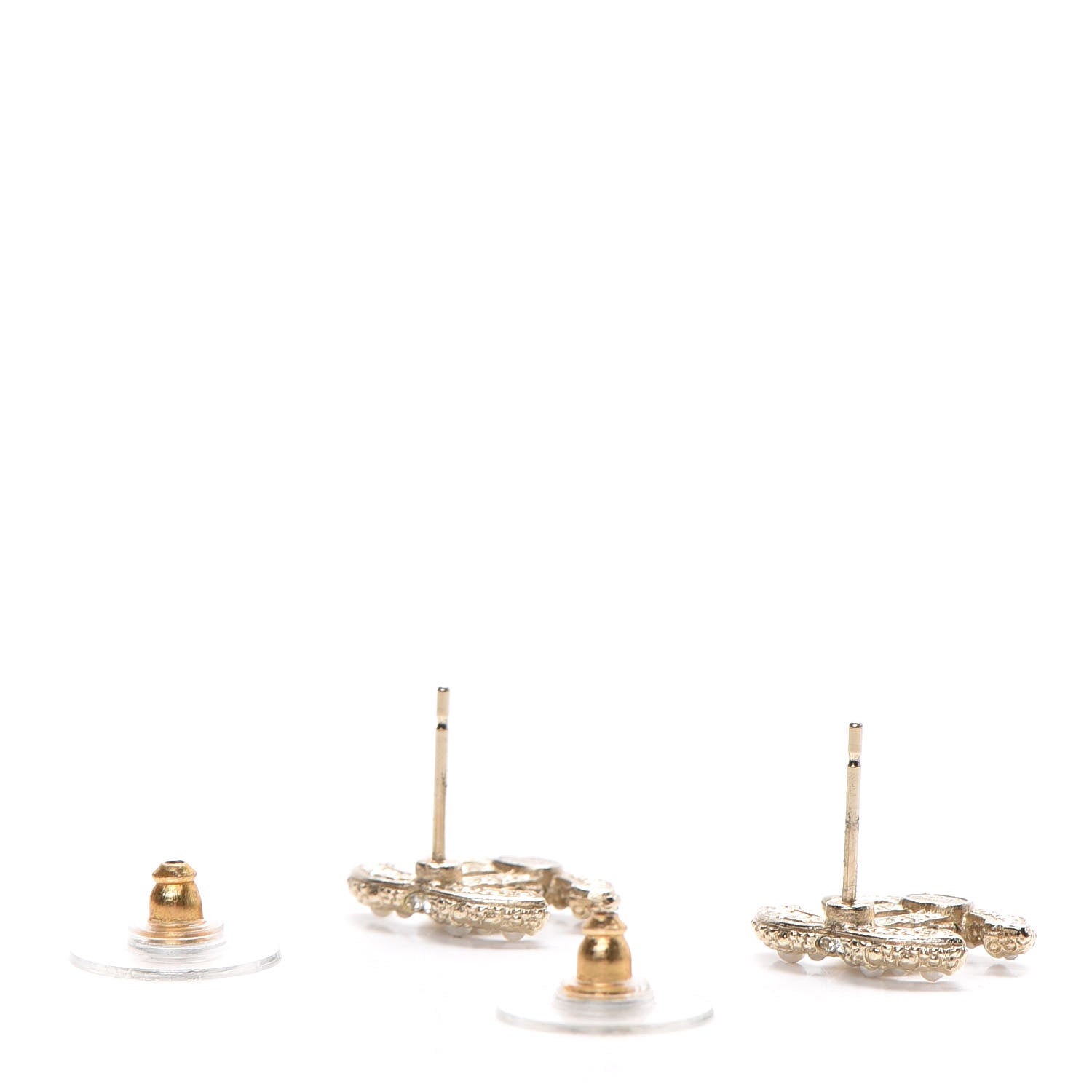 Chanel Metal Pearl CC Earrings Gold 3 of 5