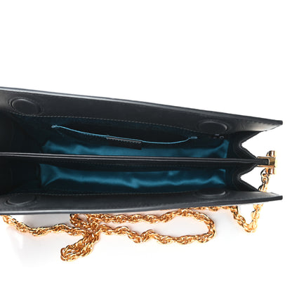 Gucci Suede Patent Web Dragon Embroidered Small Ophidia Chain Shoulder Bag Blue Black 5 of 9