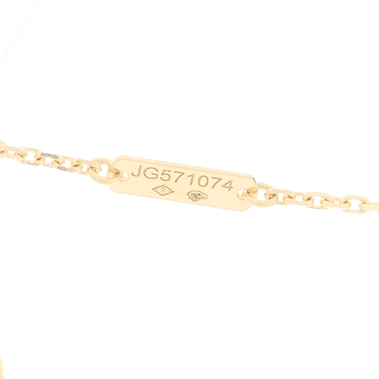 18K Yellow Gold Mother of Pearl Vintage Alhambra Pendant Necklace