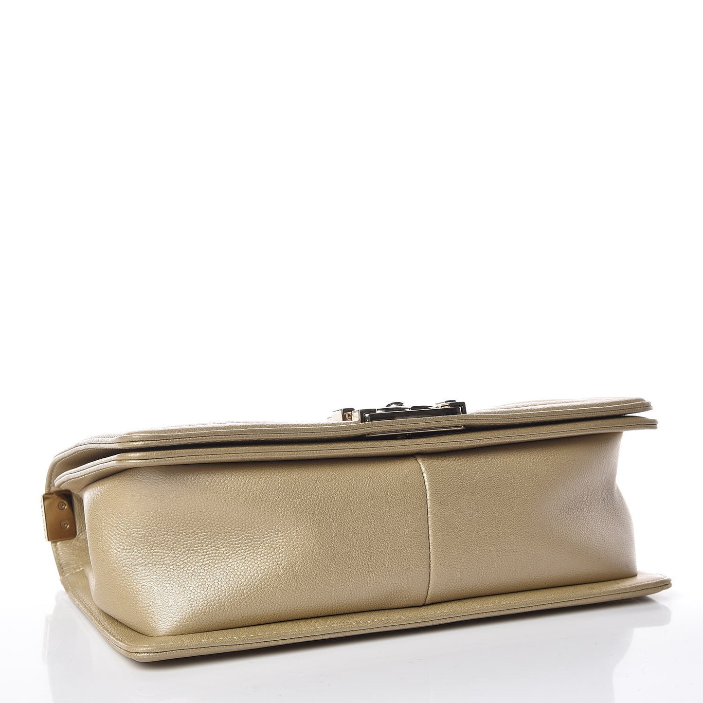 Pearly Caviar Quilted Medium Boy Flap Light Gold