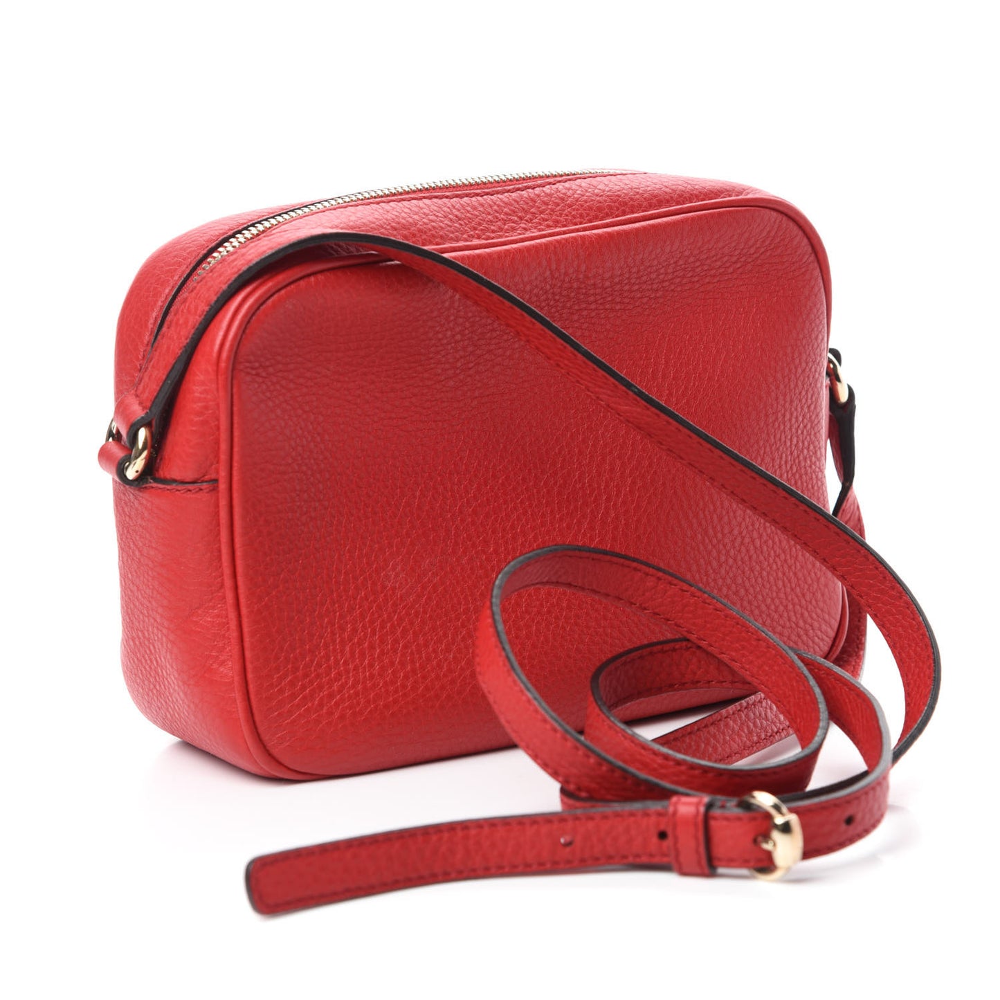Pebbled Calfskin Small Soho Disco Bag Vibrant Red