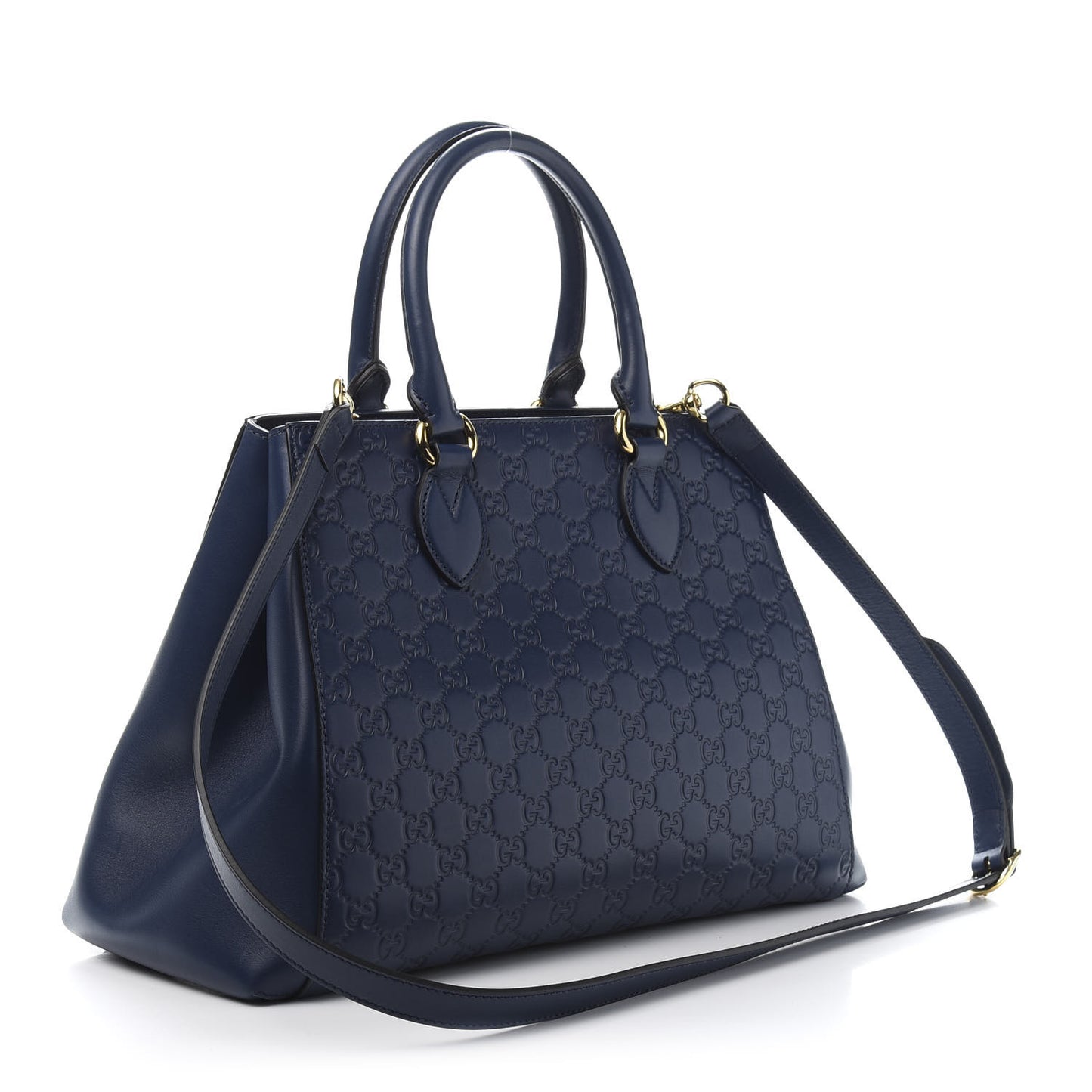 Soft Guccissima Signature Top Handle Tote Bag Blue Agata