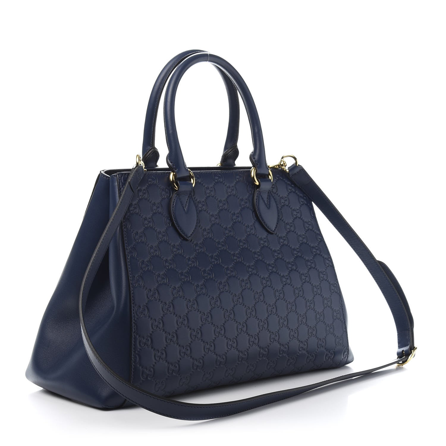 Gucci Soft Guccissima Signature Top Handle Tote Bag Blue Agata 3 of 11