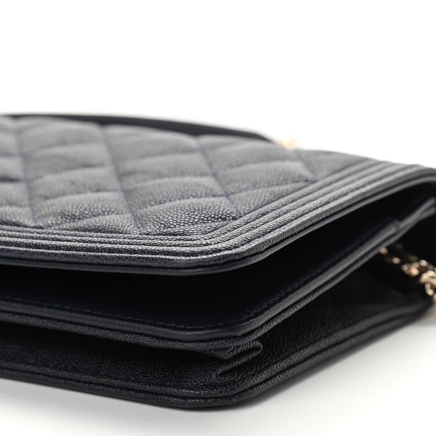 Chanel Caviar Quilted Boy Wallet On Chain WOC Navy 11 of 12