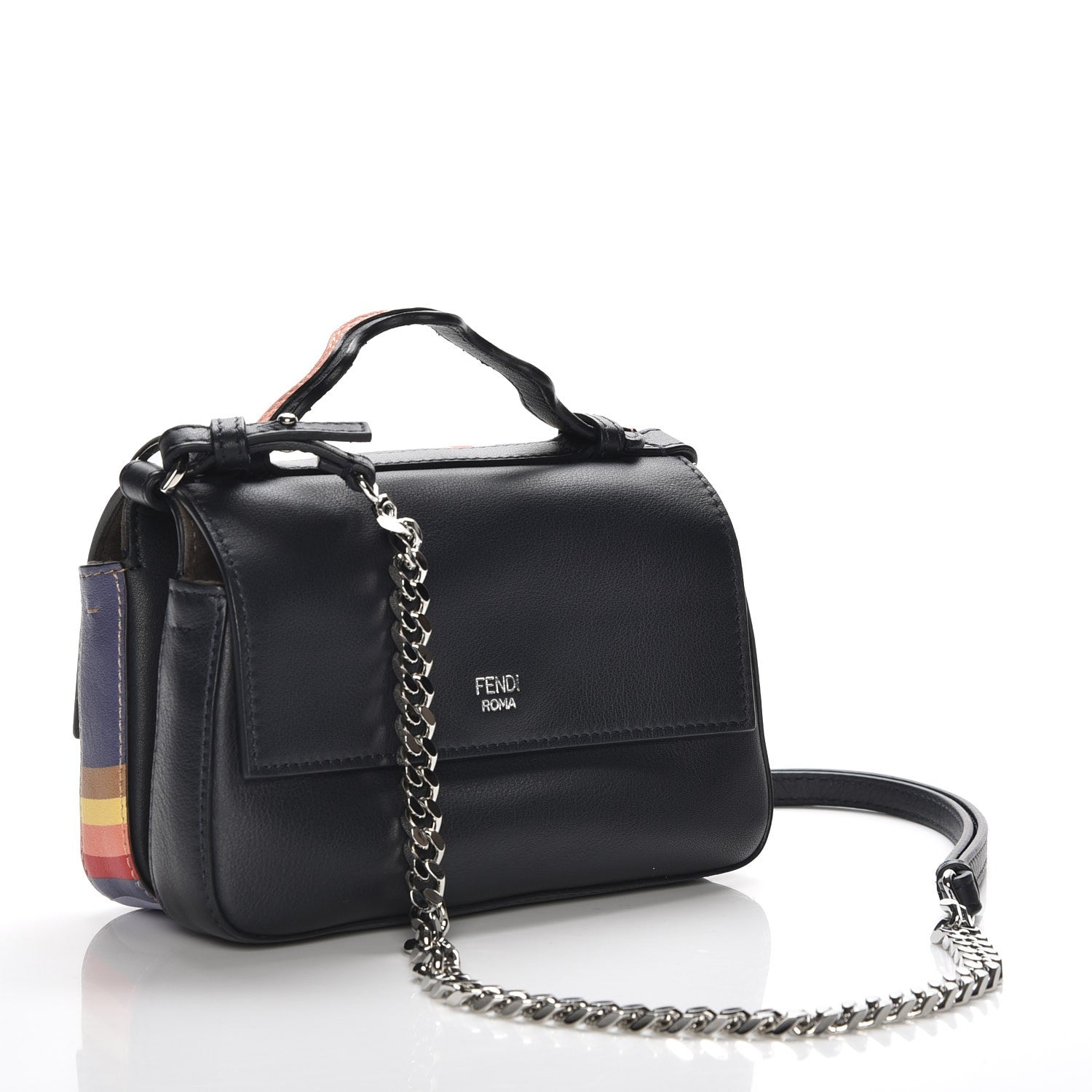 Fendi Vitello Dolce Hypnotic Micro Double Baguette Multicolor Blue Notte 3 of 6