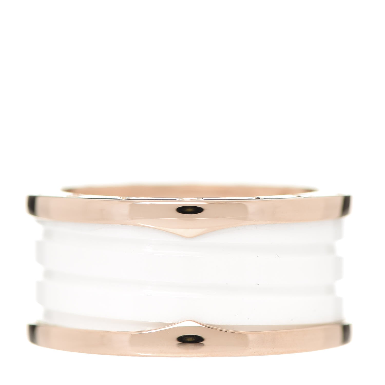 Bulgari 18K Rose Gold White Ceramic B.Zero1 Four-Band Ring 65 11 3 of 6