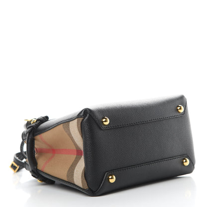 Burberry Derby Calfskin House Check Baby Banner Tote Black 4 of 11