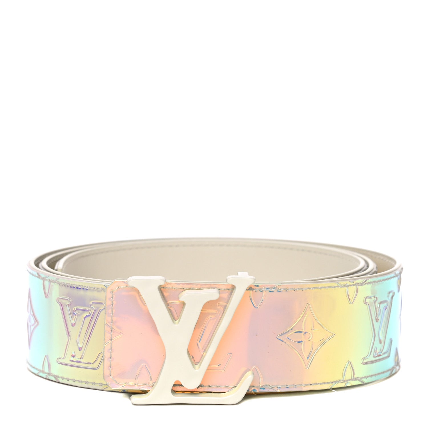 Louis Vuitton PVC Monogram 40mm LV Initiales Reversible Belt 100 40 Iridescent Prism 1 of 8