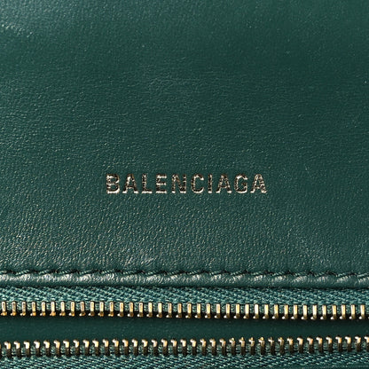 Balenciaga Shiny Calfskin Crocodile Embossed Small Hourglass Top Handle Bag Forest Green 6 of 9
