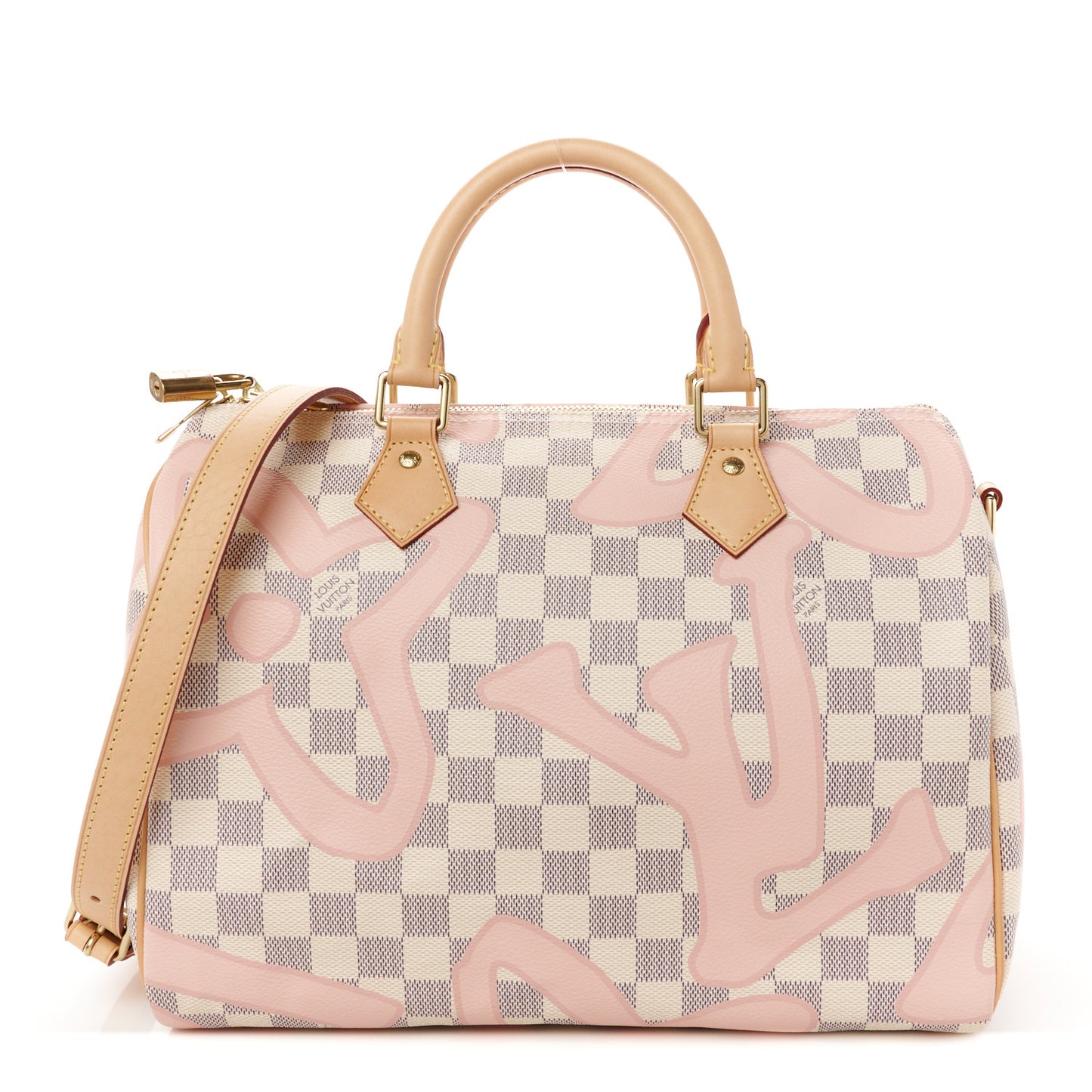 Damier Azur Tahitienne Speedy Bandouliere 30 Rose Ballerine