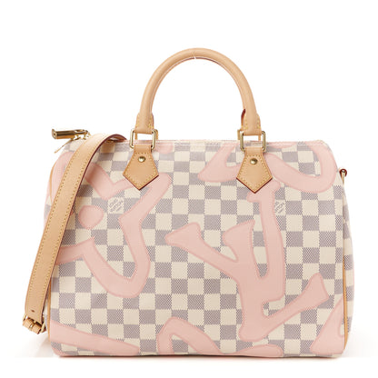 Louis Vuitton Damier Azur Tahitienne Speedy Bandouliere 30 Rose Ballerine 1 of 11
