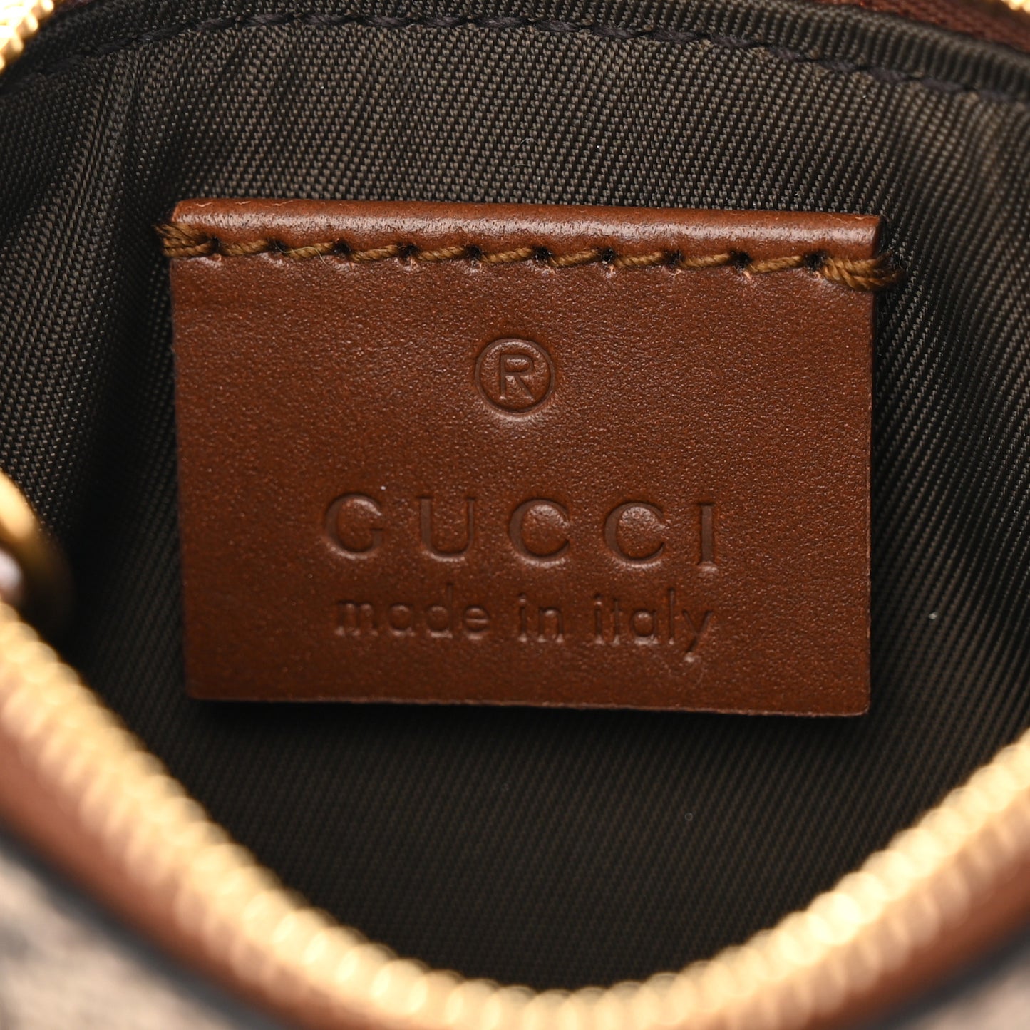 GG Supreme Monogram Key Case Brown