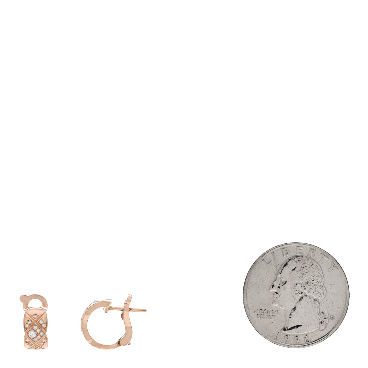18K Beige Gold Diamond Coco Crush Hoop Earrings