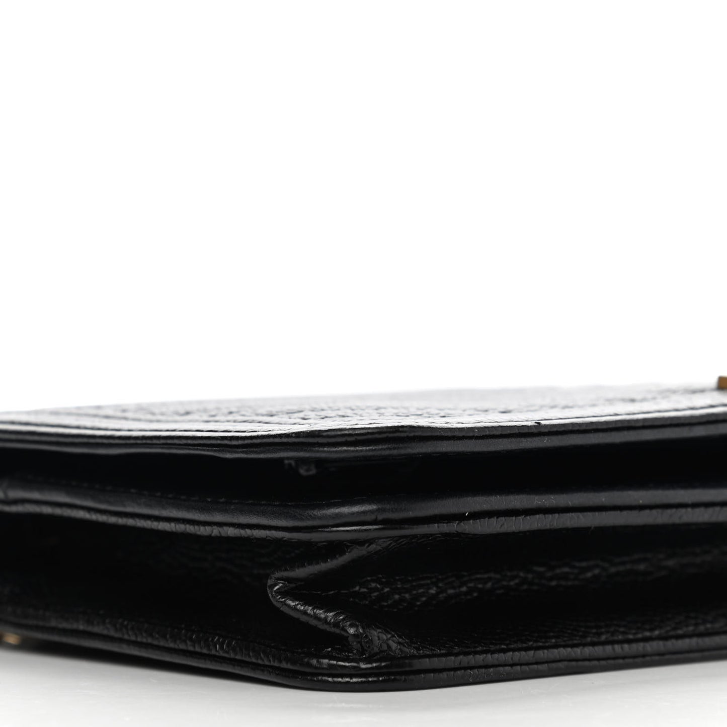 Caviar Chevron Quilted Boy Wallet On Chain WOC Black