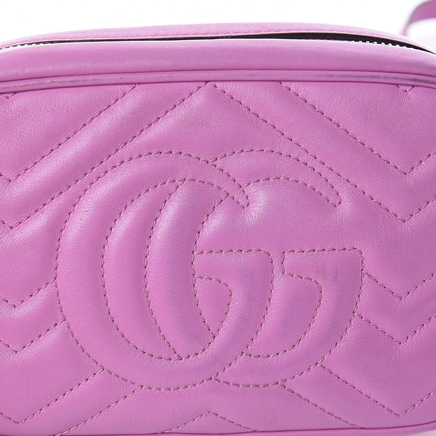 Calfskin Matelasse Mini GG Marmont Chain Shoulder Bag Candy Mousse