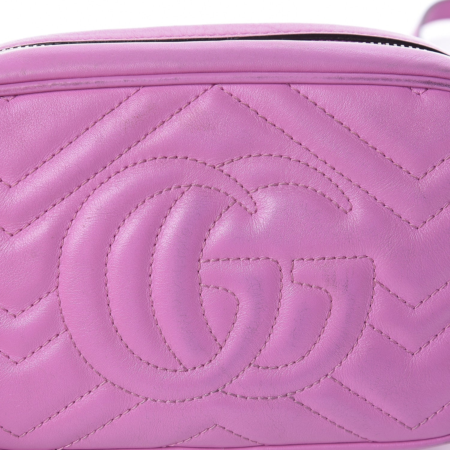 Gucci Calfskin Matelasse Mini GG Marmont Chain Shoulder Bag Candy Mousse 11 of 15