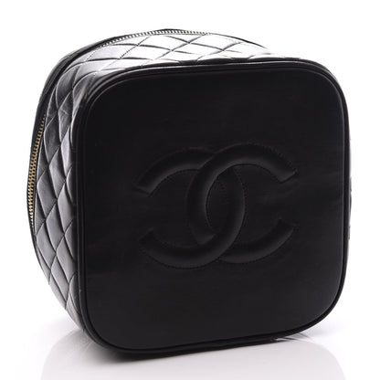 Chanel Lambskin Quilted Vanity Cosmetic Case Black 3 of 10