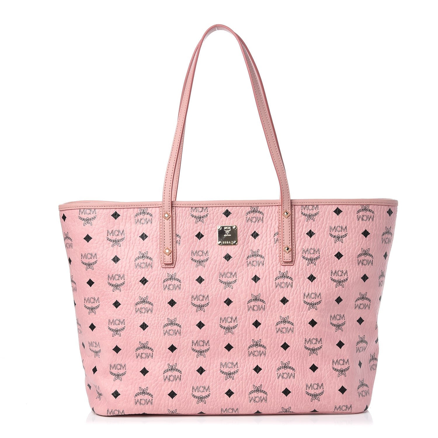 MCM Visetos Medium Anya Shopper Tote Light Pink 3 of 9