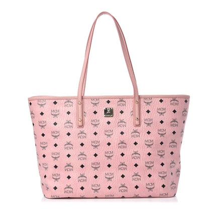 MCM Visetos Medium Anya Shopper Tote Light Pink 3 of 9