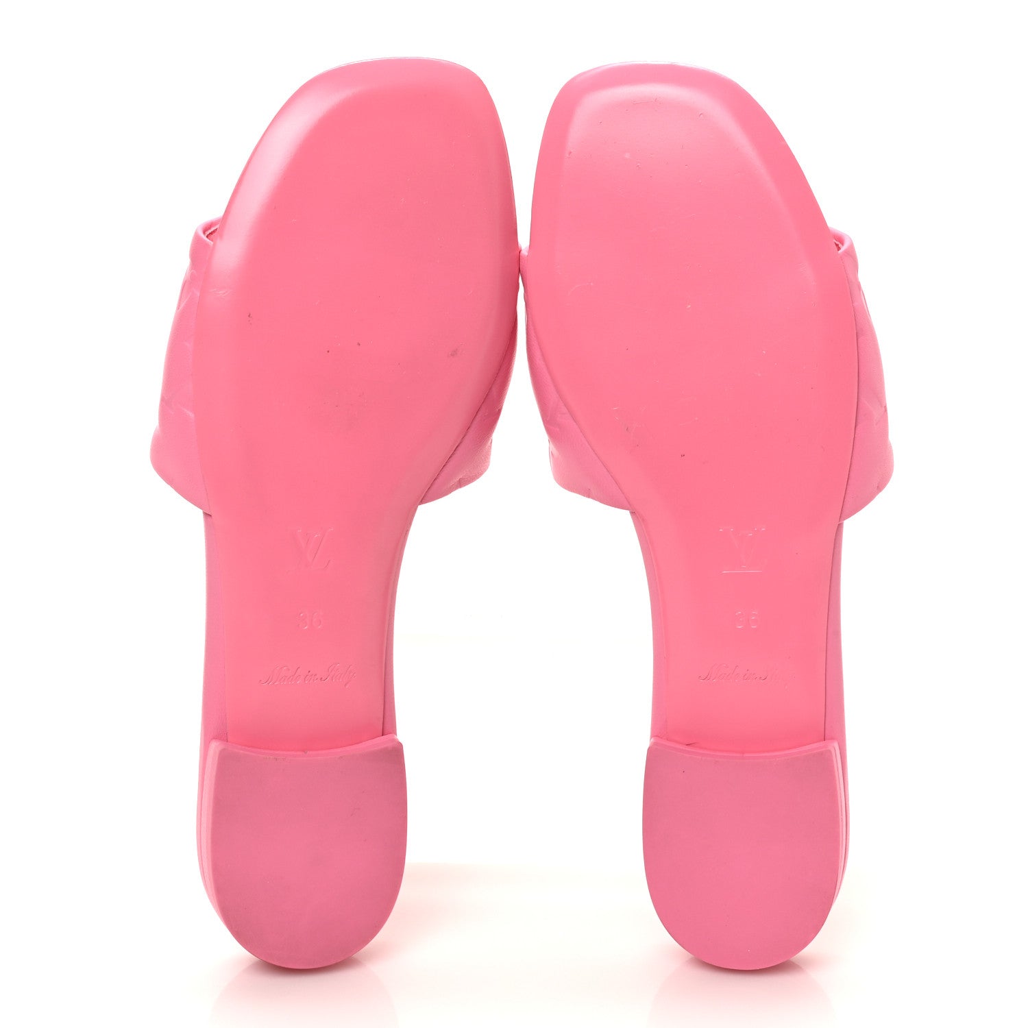 Louis Vuitton Lambskin Embossed Monogram Revival Flat Mules 36 Rose Pop 5 of 8