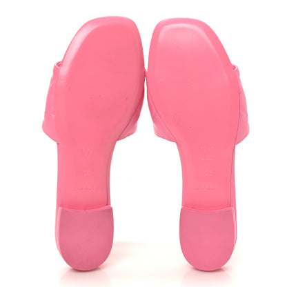 Louis Vuitton Lambskin Embossed Monogram Revival Flat Mules 36 Rose Pop 5 of 8
