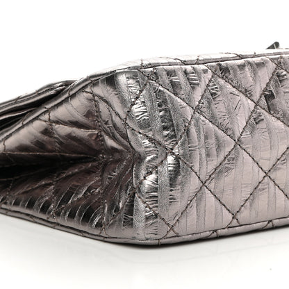 Chanel Metallic Striped Calfskin 2.55 Reissue 226 Flap Dark Silver 9 of 13
