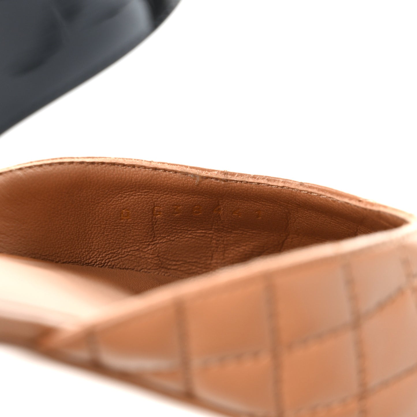 Patent Lambskin Quilted Cap Toe Ballerina Flats 38 Light Brown Black