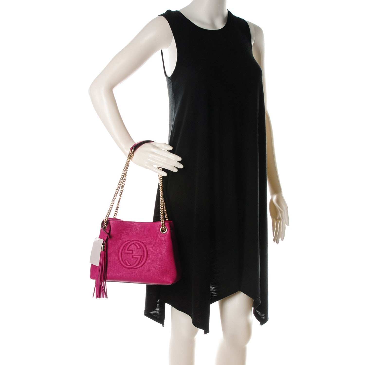 Gucci Cellarius Calfskin Small Soho Chain Shoulder Bag Bright Bouganville 2 of 7