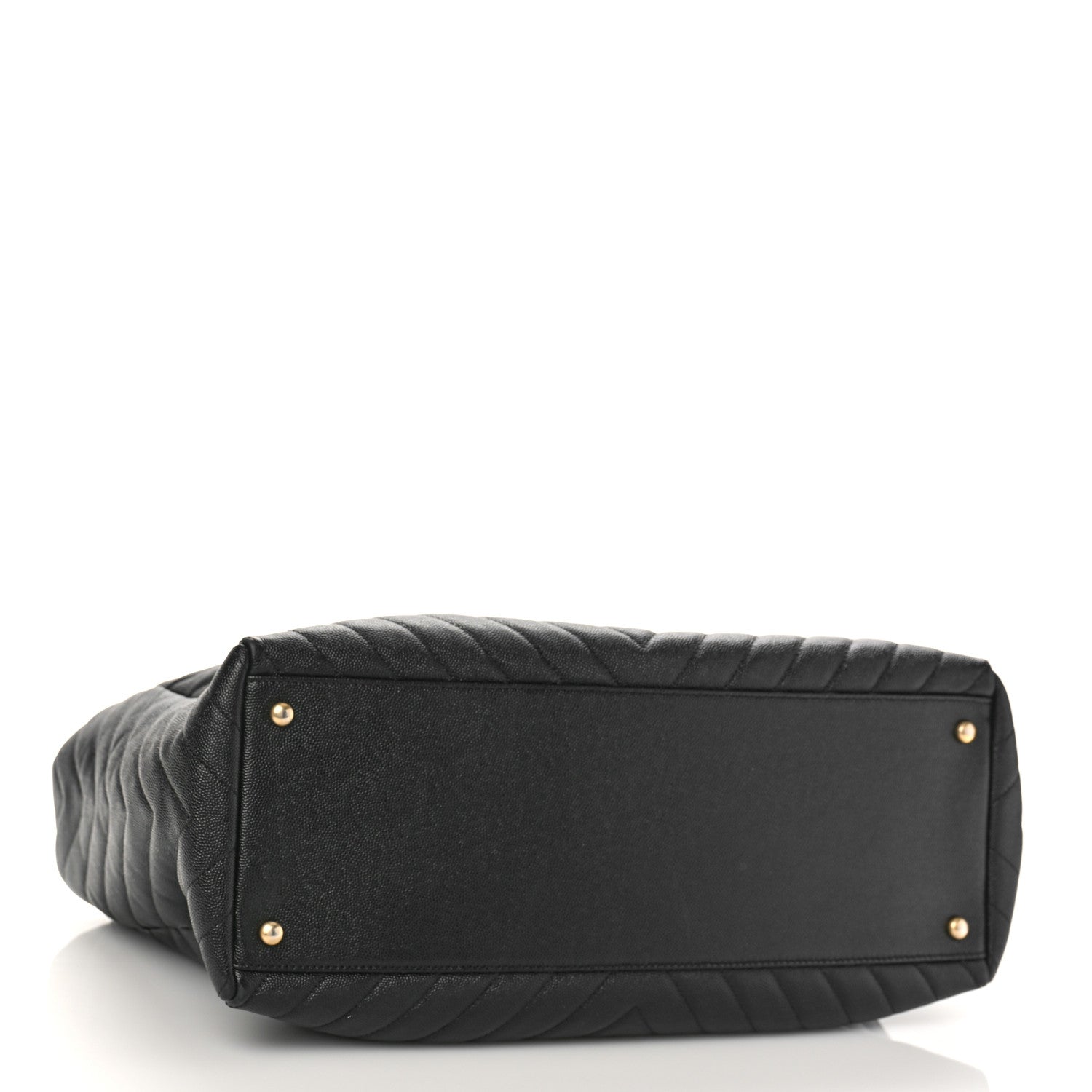 Chanel Caviar Chevron Quilted Coco Handle Shopping Tote Black 4 of 11