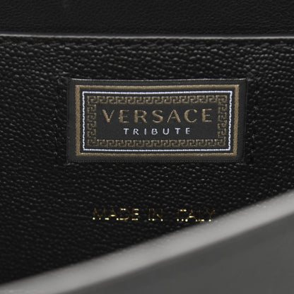 Versace Calfskin Leopard Baroque Print Medium Icon Chain Bag Black Multicolor 6 of 12