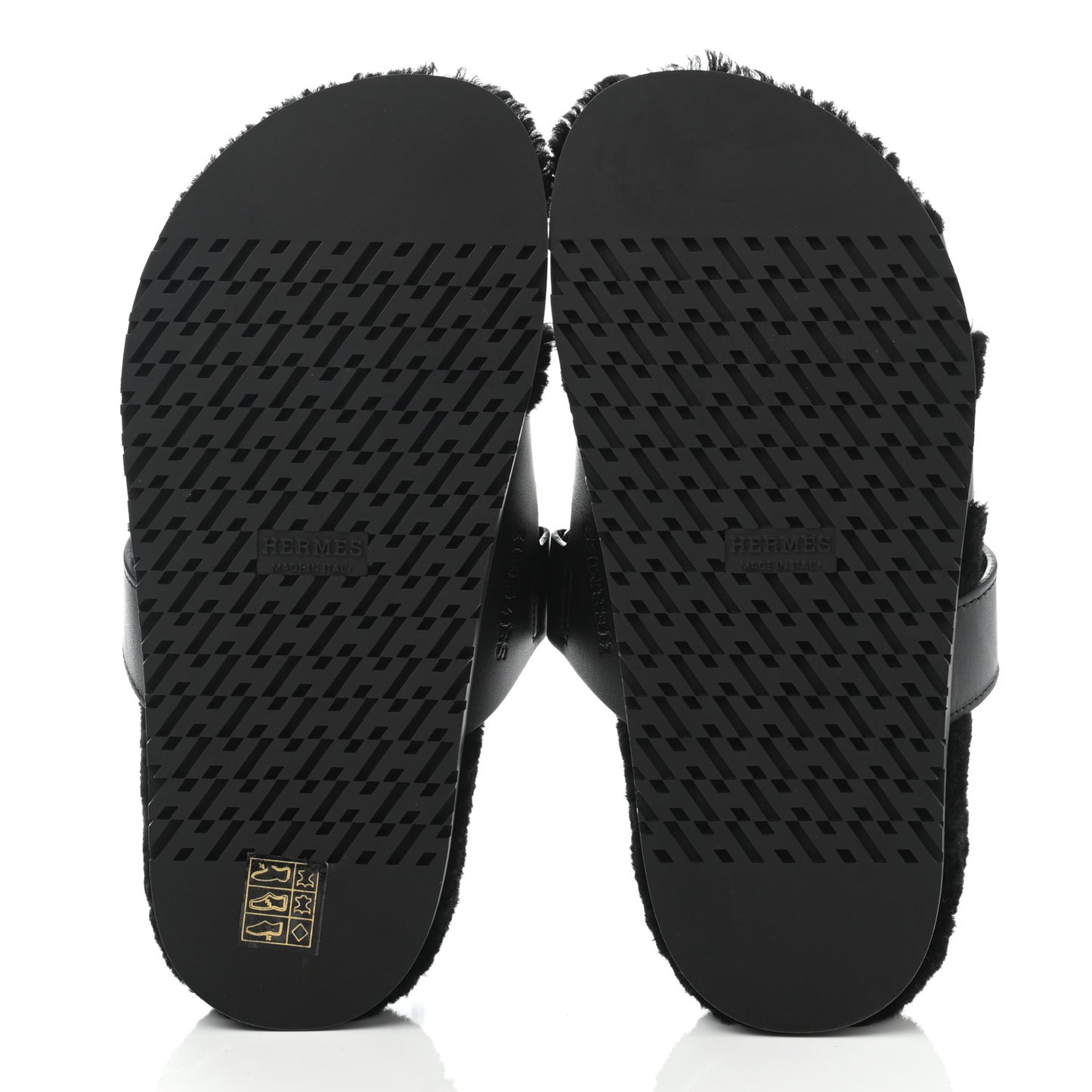 Calfskin Woolskin Womens Chypre Sandals 36 Black