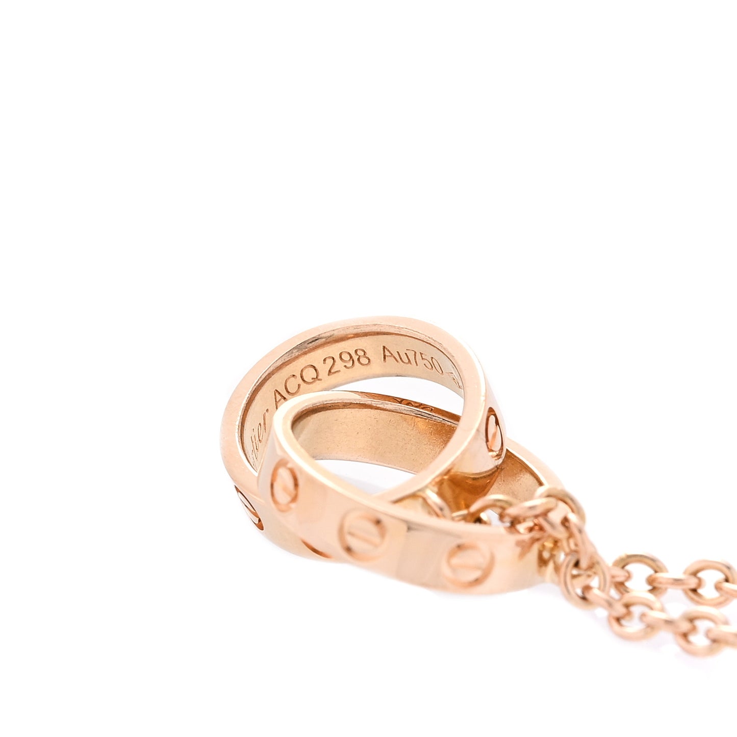 18K Pink Gold Interlocking LOVE Necklace