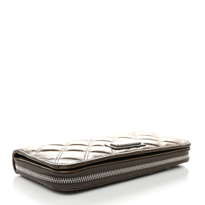 Chanel Metallic Aged Calfskin Quilted Paris New York PNY Wallet Dark Gold 4 of 8