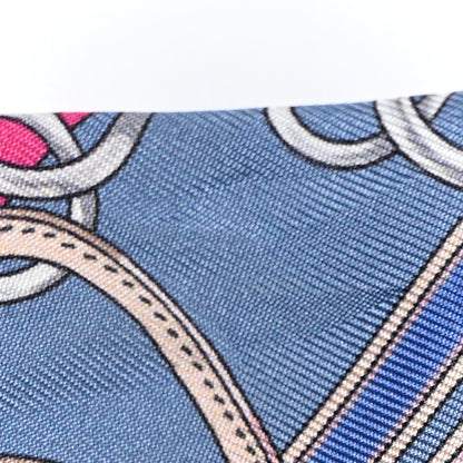 Hermes Silk Brides et Gris-Gris Twilly Marine Turquoise Rose 5 of 12