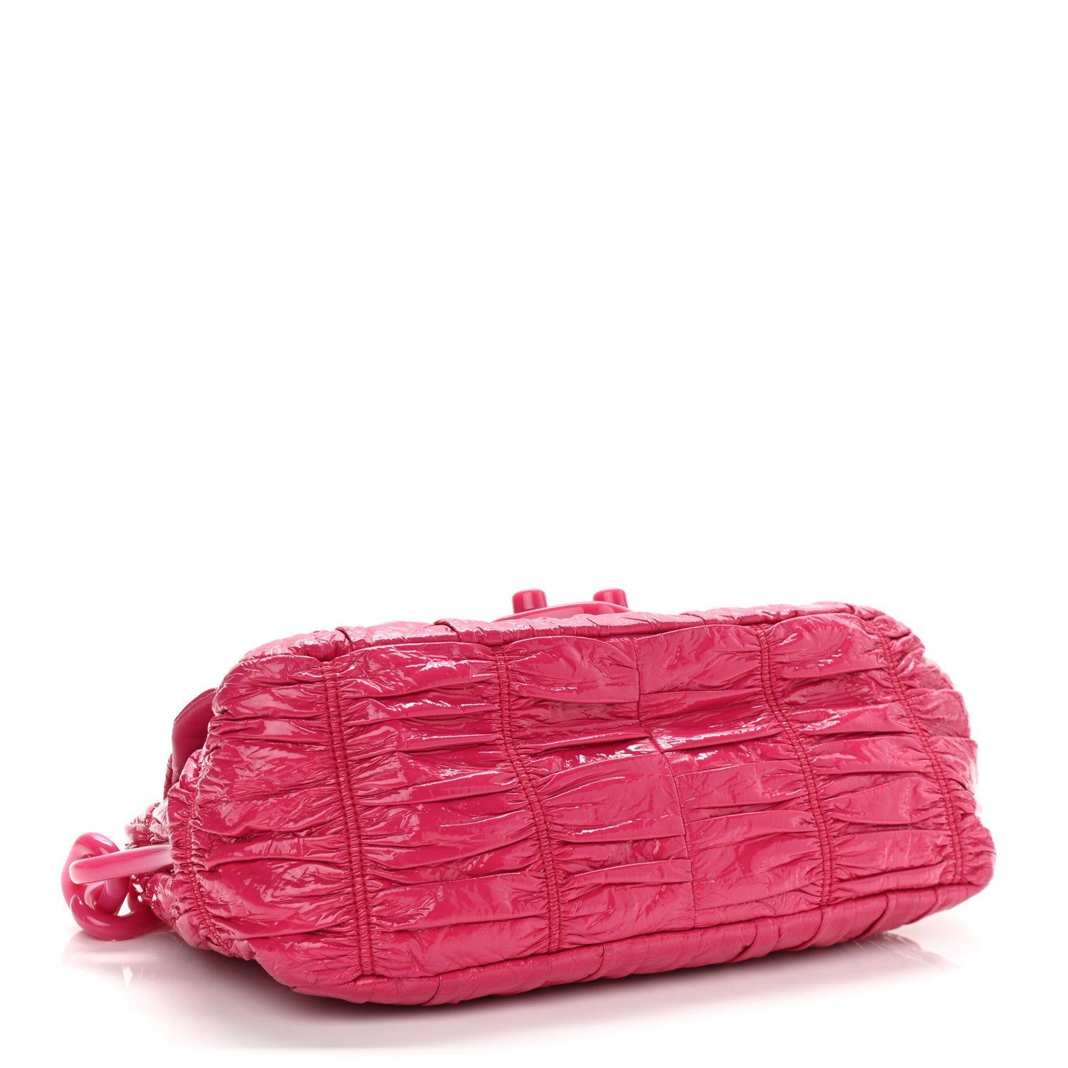 Prada Vernice Gaufre Shoulder Bag Fuxia 4 of 10