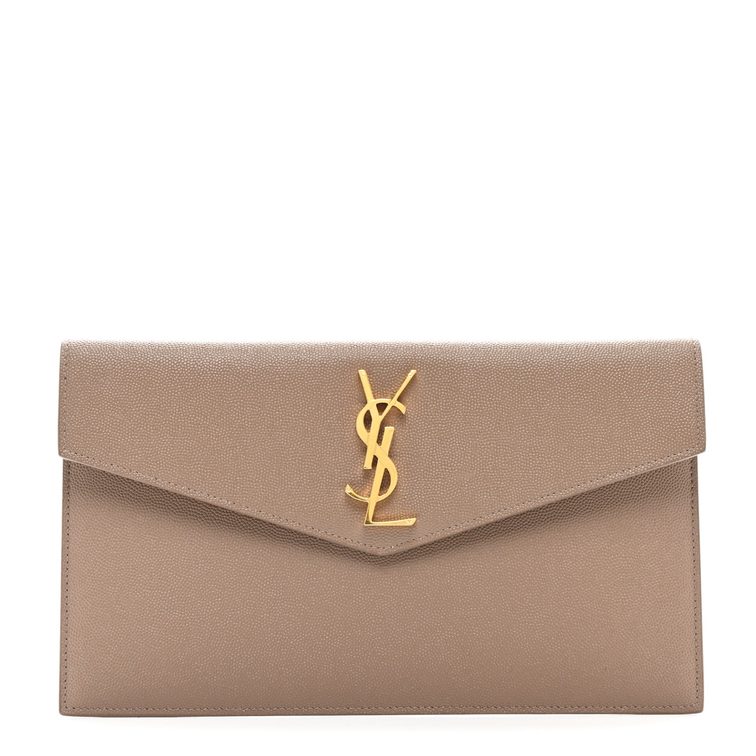 Saint Laurent Grain De Poudre Uptown Pouch Dark Beige 1 of 8