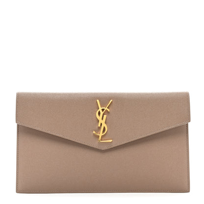 Saint Laurent Grain De Poudre Uptown Pouch Dark Beige 1 of 8