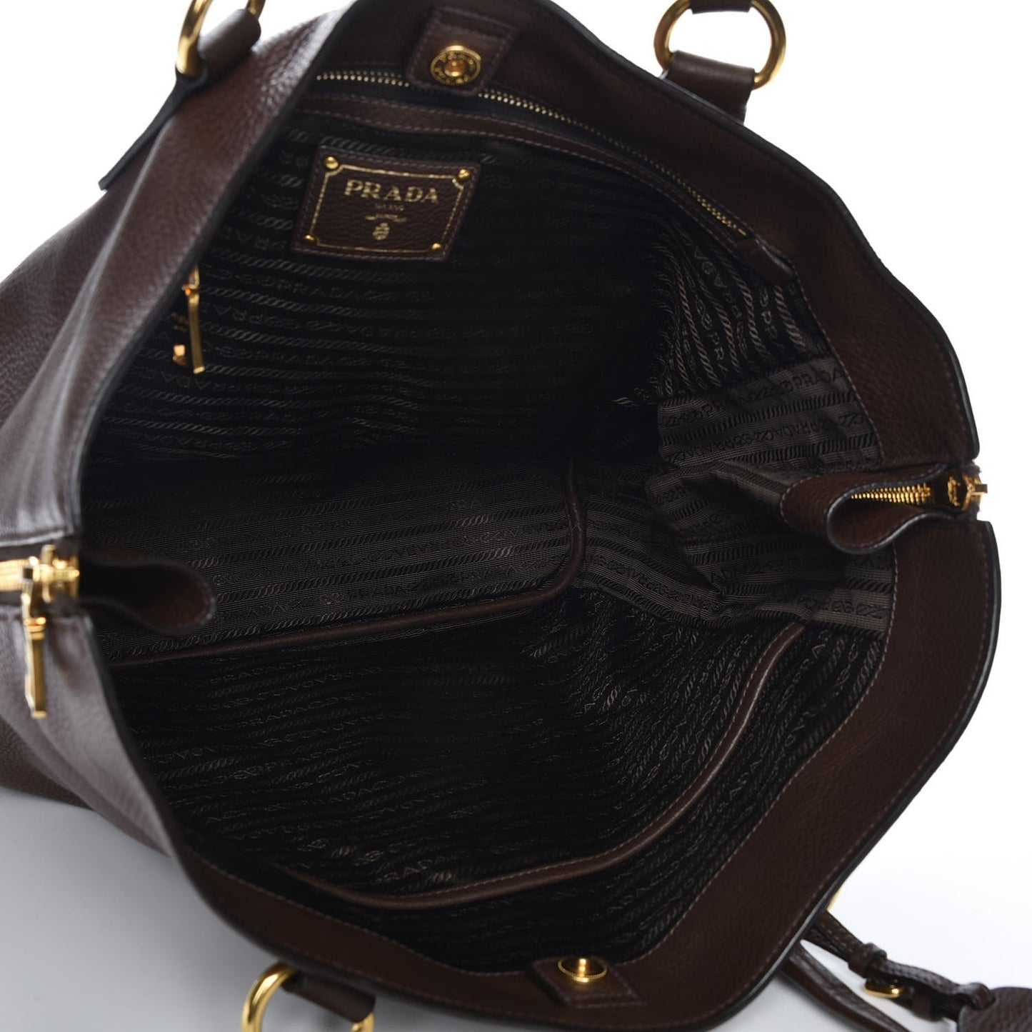 Vitello Daino Side Zip Shopping Tote Bruciato