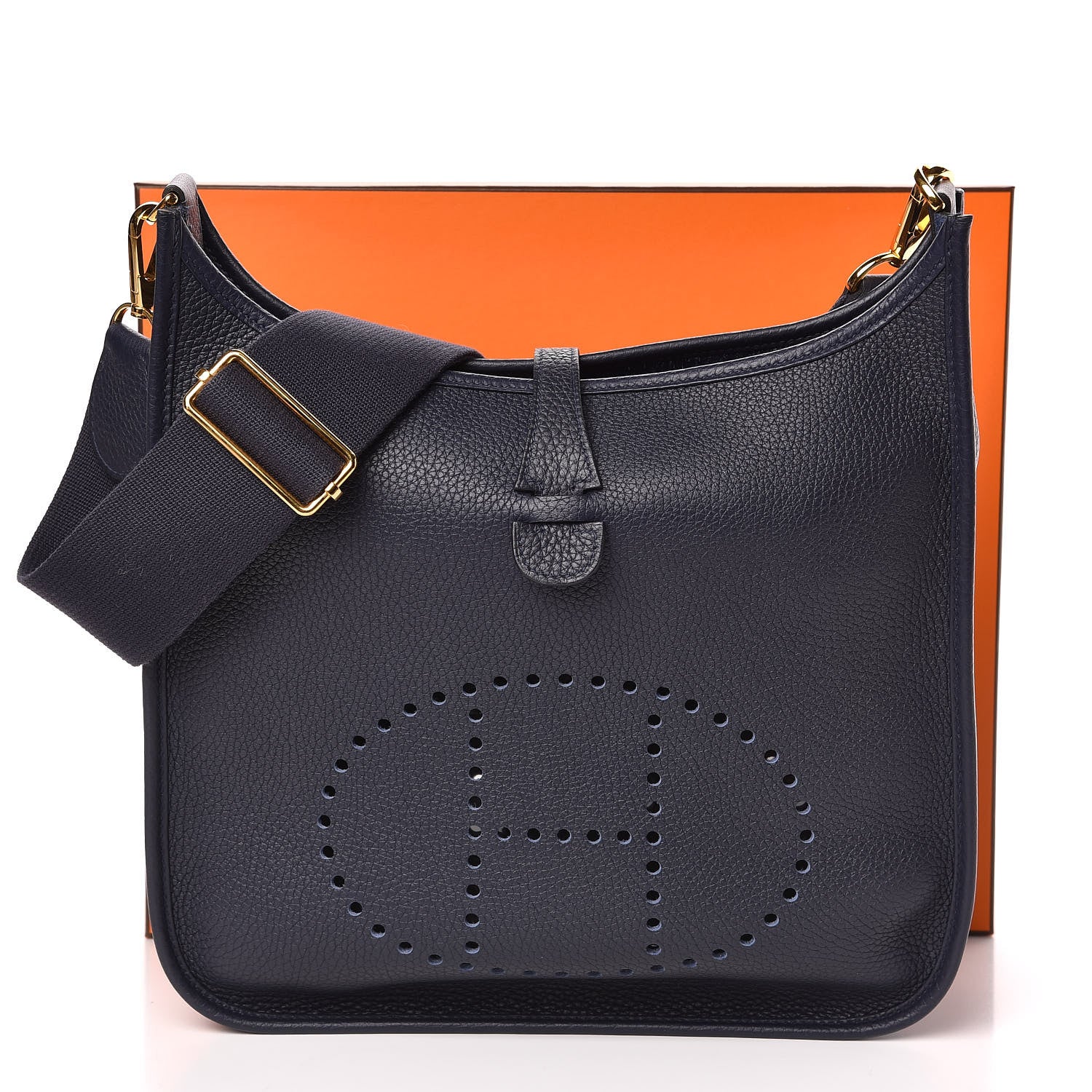 Hermes Taurillon Clemence Evelyne III PM Bleu Nuit 10 of 10