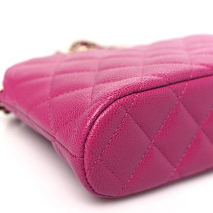 Chanel Caviar Quilted Classic Clutch With Chain Fuchsia 9 of 11