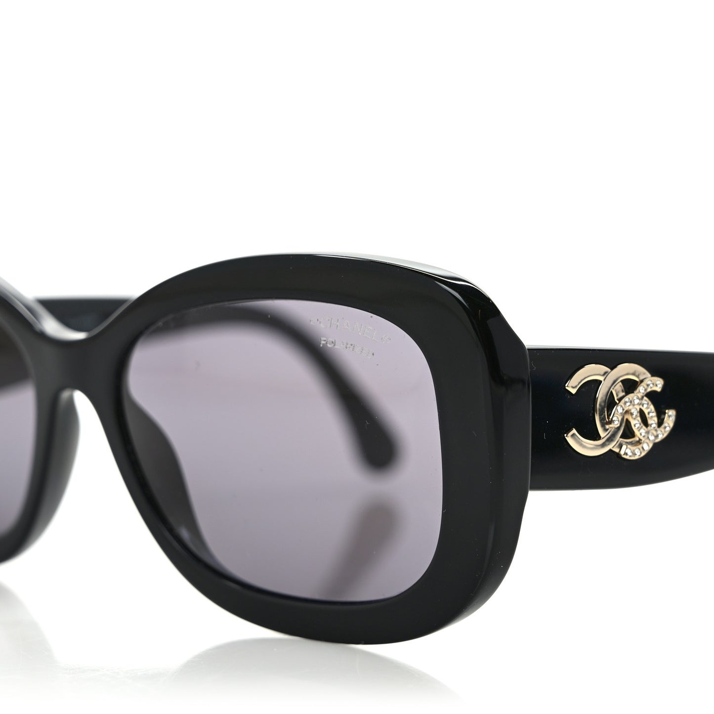 Acetate Polarized Oval CC Sunglasses 5468-B Black