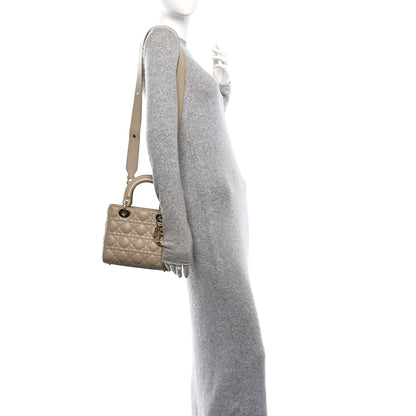 Christian Dior Lambskin Cannage Small My ABCDior Lady Dior Beige 2 of 12