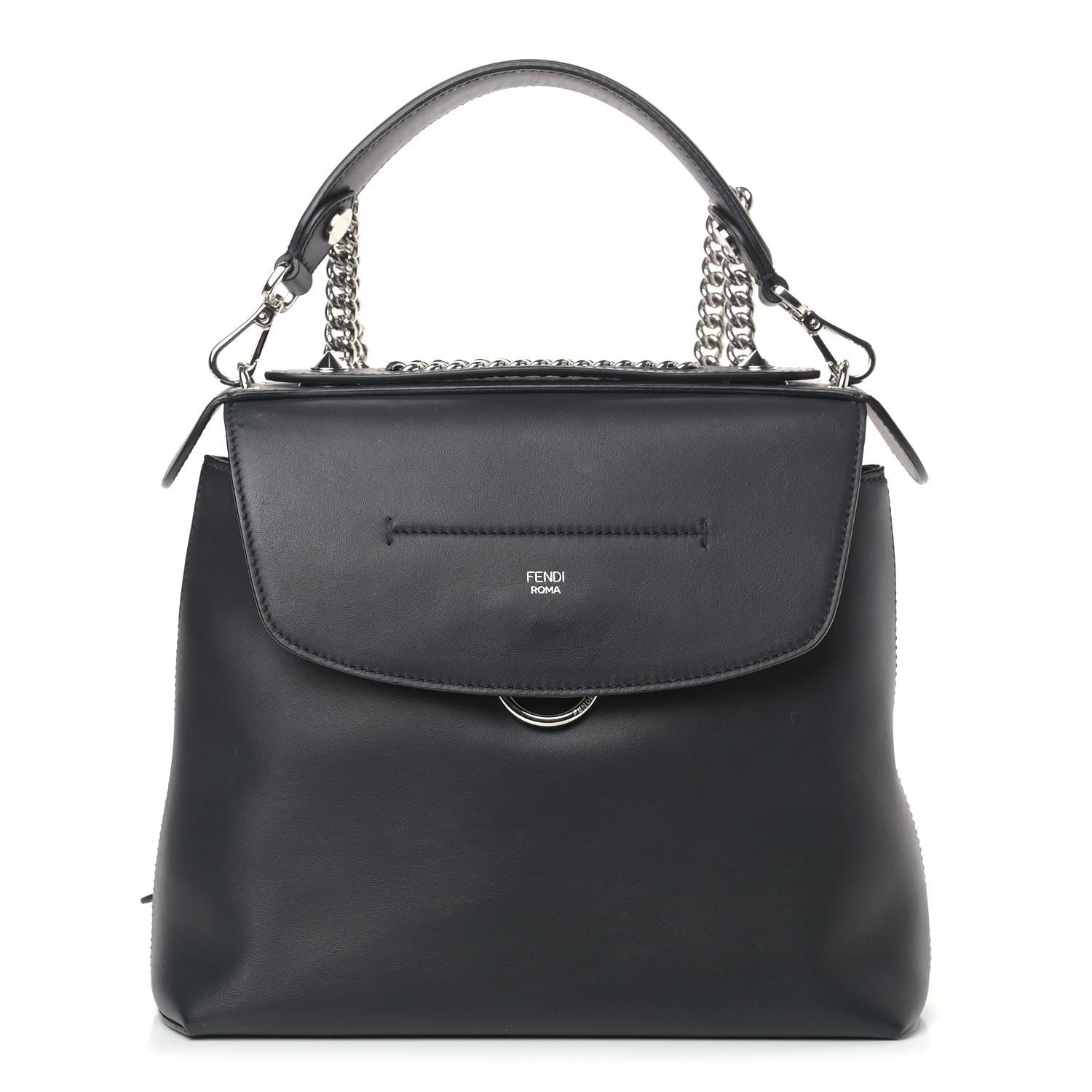 Fendi Vitello Century Opaco Large Back to School Backpack Black 1 of 9