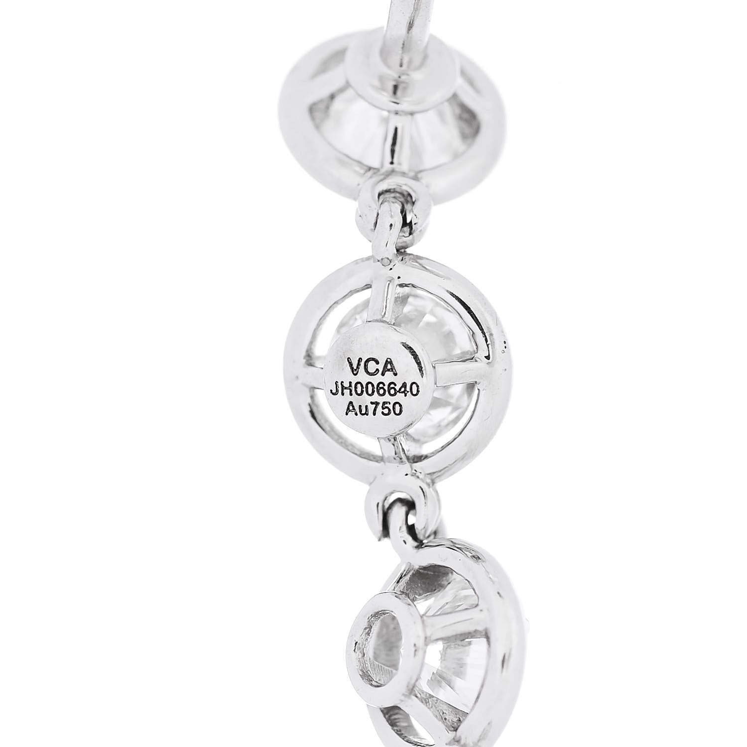 Van Cleef & Arpels 18K White Gold Diamond Palmyre Earrings 5 of 5