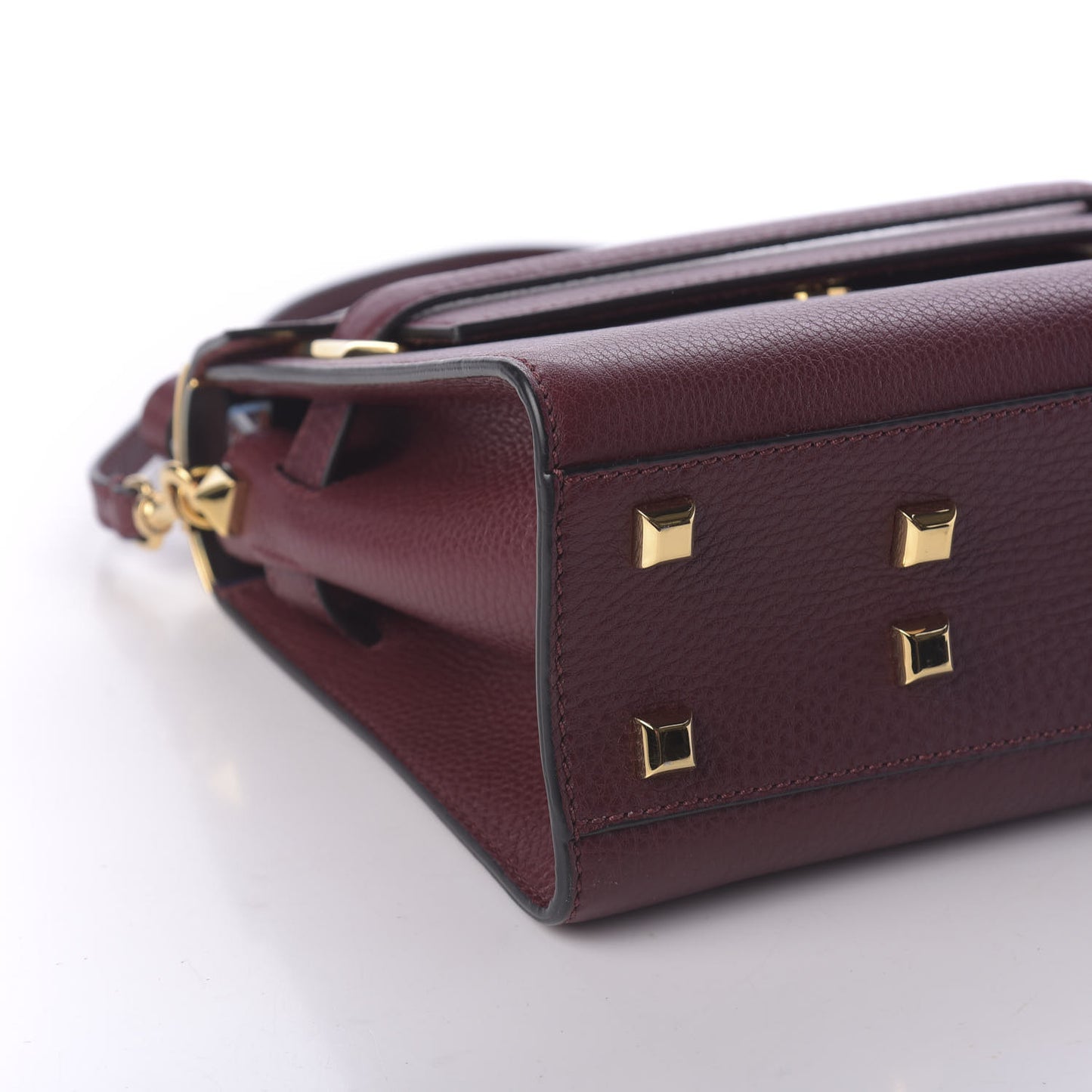 Grainy Calfskin Small My Rockstud Frame Bag Rubin