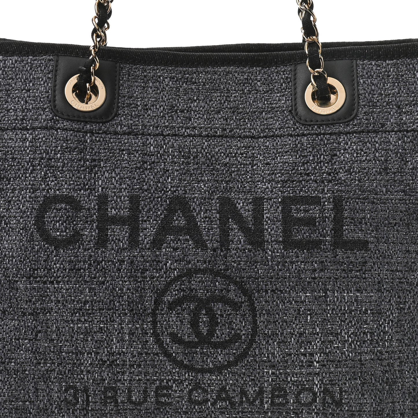 Lurex Boucle Small Deauville Tote Black
