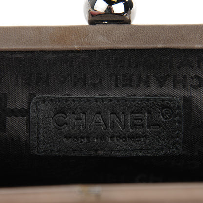 Chanel Satin Beaded Camellia Evening Bag Grey 6 of 8