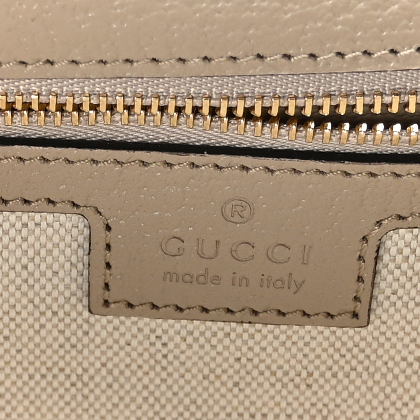 GG Supreme Monogram Textured Dollar Calfskin Web Small Ophidia Padlock Top Handle Bag Beige Mystic White Oatmeal