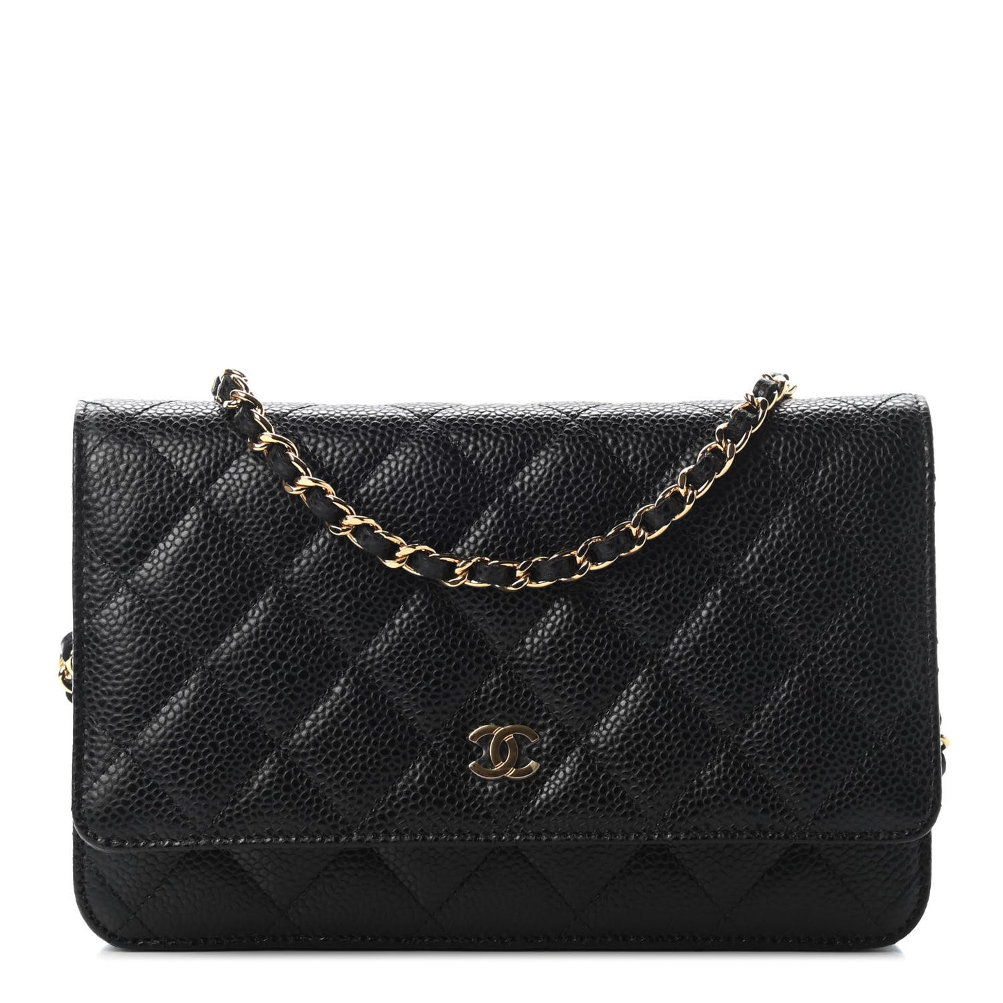 Caviar Quilted Wallet On Chain WOC Black