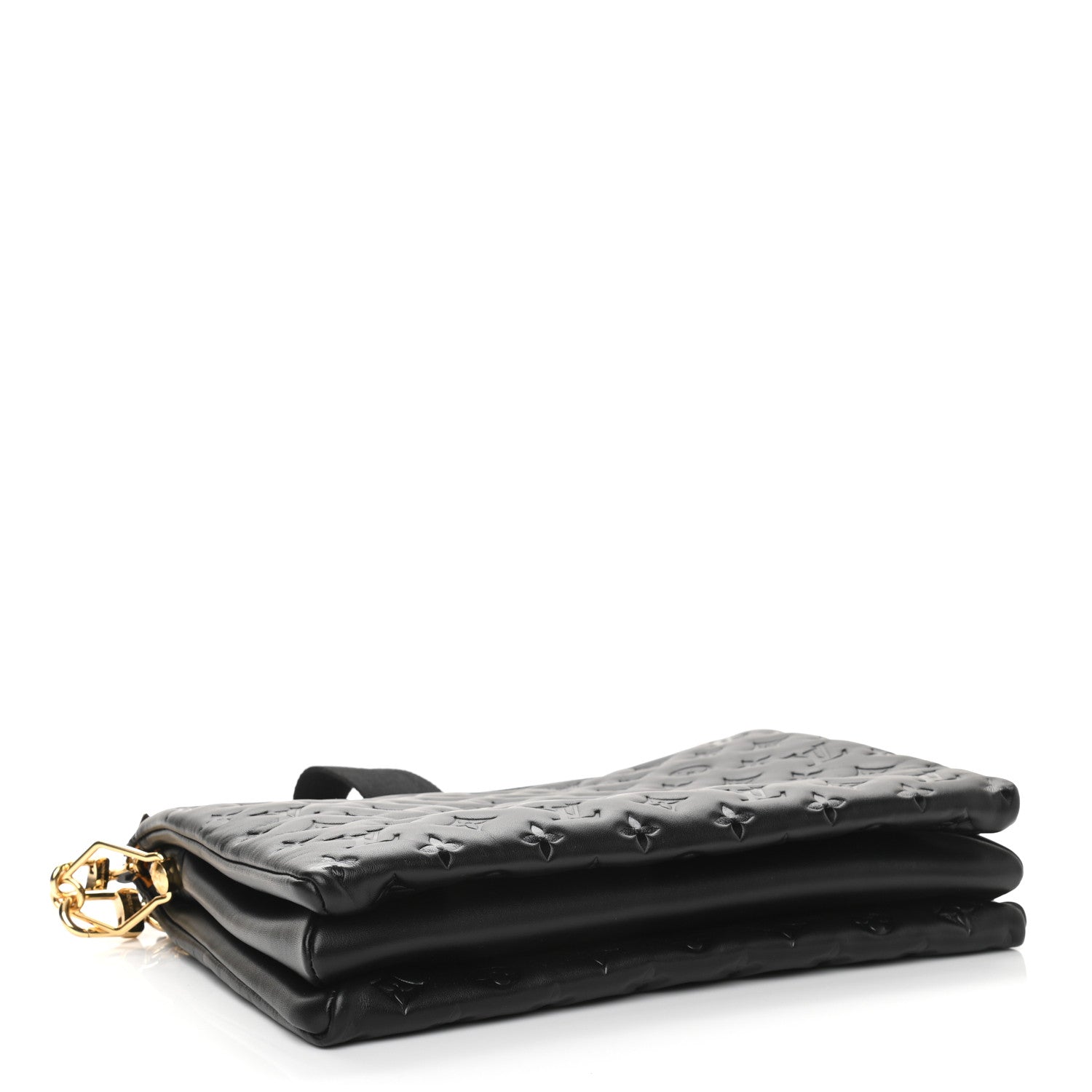 Louis Vuitton Lambskin Embossed Monogram Coussin MM Black 4 of 10
